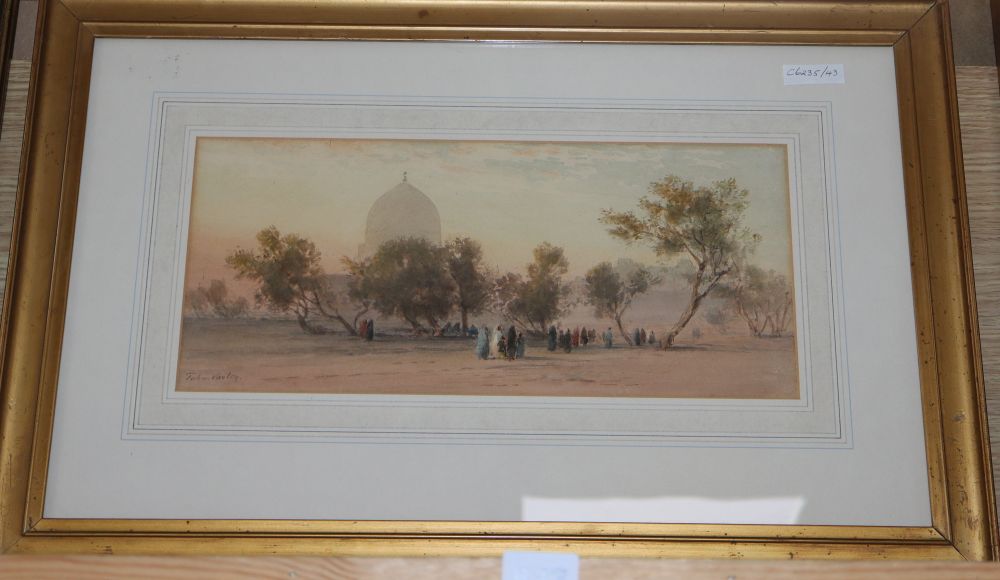 John Varley (1850-1933), watercolour, Al Abbaseu, signed, 16 x 37cm